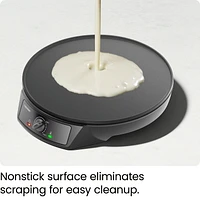 Chefman Electric Crepe Maker & Griddle, Nonstick Grill Pan, 12" Surface, Black, Electric Crepe Maker