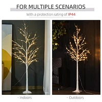 Outsunny 5FT Garden Birch Tree Light with 58 Warm LEDs and 8 Light Modes, DIY Artificial Tree Lamp for Outdoor and Indoor Birthday Wedding Party