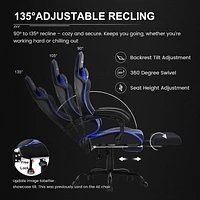 Chaise de jeu ergonomique GTRACING GTWD-200 avec coussins réglables et repose-pieds