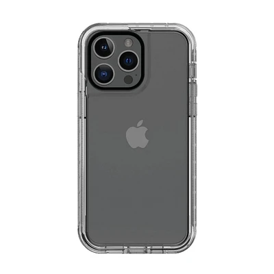 onn. Rugged Phone Case with Holster for iPhone 14 Pro - Clear, 21 ft. Drop Protection