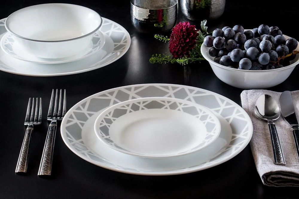 Ensemble de service de table de 16 pièces de CorelleMD Assiettes, bols et tasses