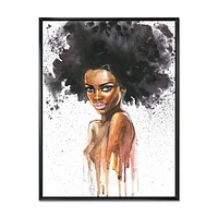 Designart Portrait de femme afro-américaine VII ART MURAL À CADRE FLOTTÉ