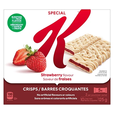 Kellogg's Special K Barres Croquantes Aux Fruits Saveur De Fraises, 125 g,  10 Barres Croquantes, 2 Par Sachet 125 g, 10 barres