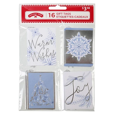 16ct Quartet Gift Tags - Silver Blue
