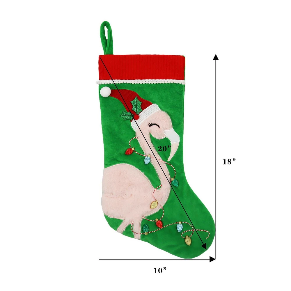 Holiday Time 20 pouces Flamingo bas, rouge / rose clair