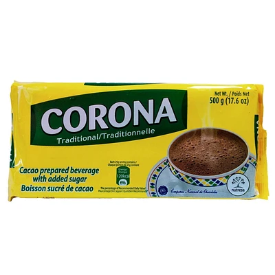 Corona Traditional Cacao Prepared Beverage with Added Sugar, 500 g