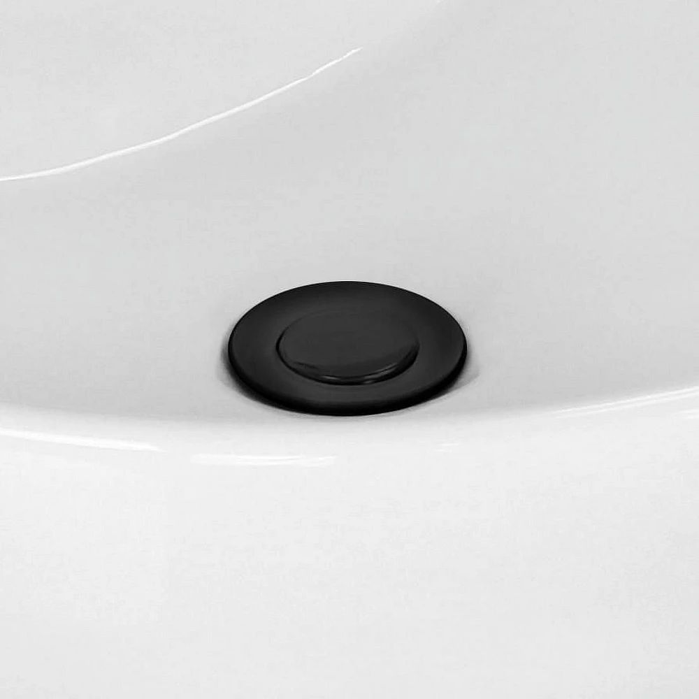 American Imaginations -in. W Above Counter White Bathroom Vessel Sink Set For 3H8-in. Center Faucet AI