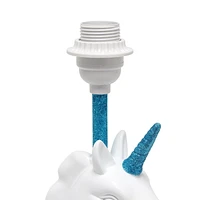 Simple Designs Lampe de table licorne blanche étincelante