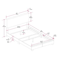 CorLiving Celeste Modern Upholstered Adult Twin Bed Frame with Headboard, Box Spring Required