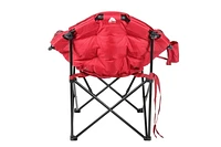 Ozark Trail Padded Club Chair, Lounger, Red Black, Adults, Polyester, padded camp lounger