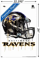 NFL Baltimore Ravens - Drip Helmet 20 Wall Poster with Magnetic Frame