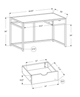 Monarch Specialties Computer Desk, Home Office, Laptop, Storage Drawer, 42"l, Work, Metal, Laminate, Black, Contemporary, Modern