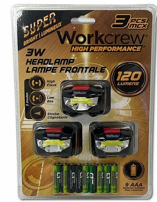 3Pk 3W Headlamp, 3W Headlamp- 3PK
