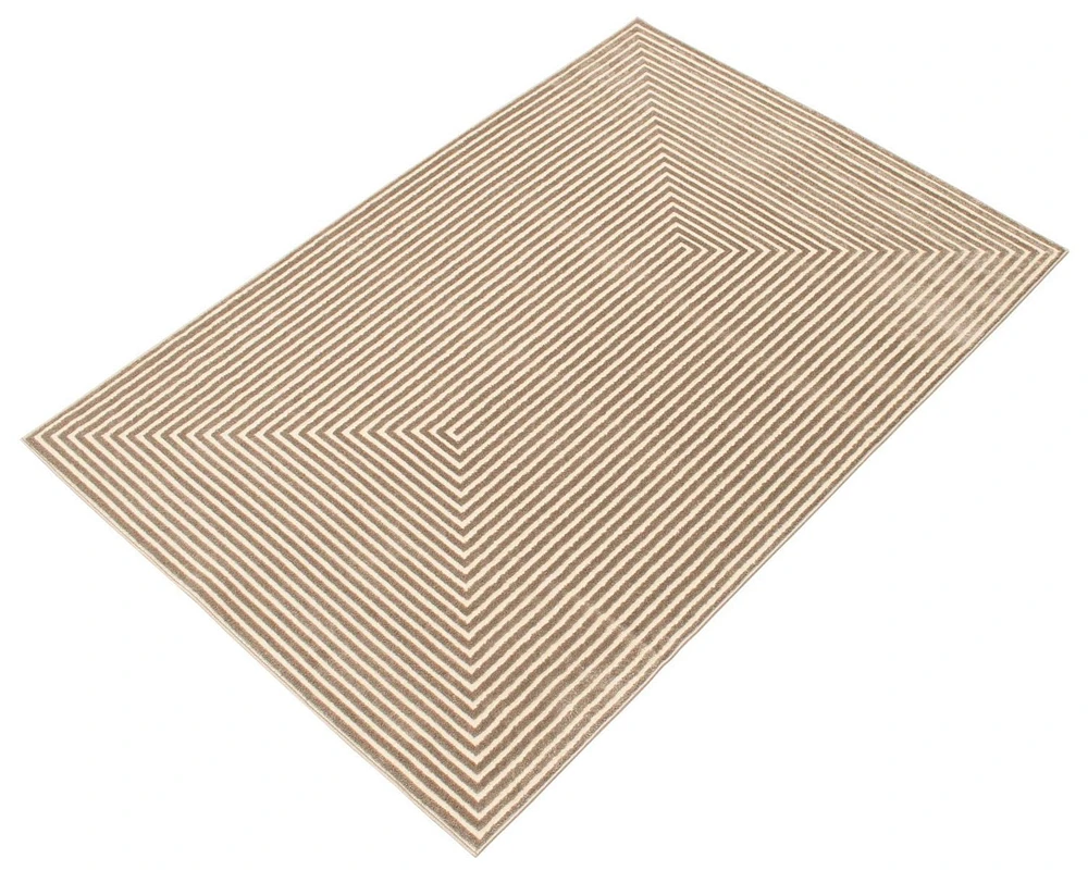 Tapis ECARPET Moderne pour Salle à Manger, Salon, Chambre Trona Beige