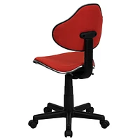 Red Fabric Swivel Ergonomic Task Office Chair