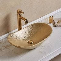 American Imaginations 24.21-in. W Above Counter Gold Bathroom Vessel Sink For Deck Mount Deck Mount Drilling AI-27941