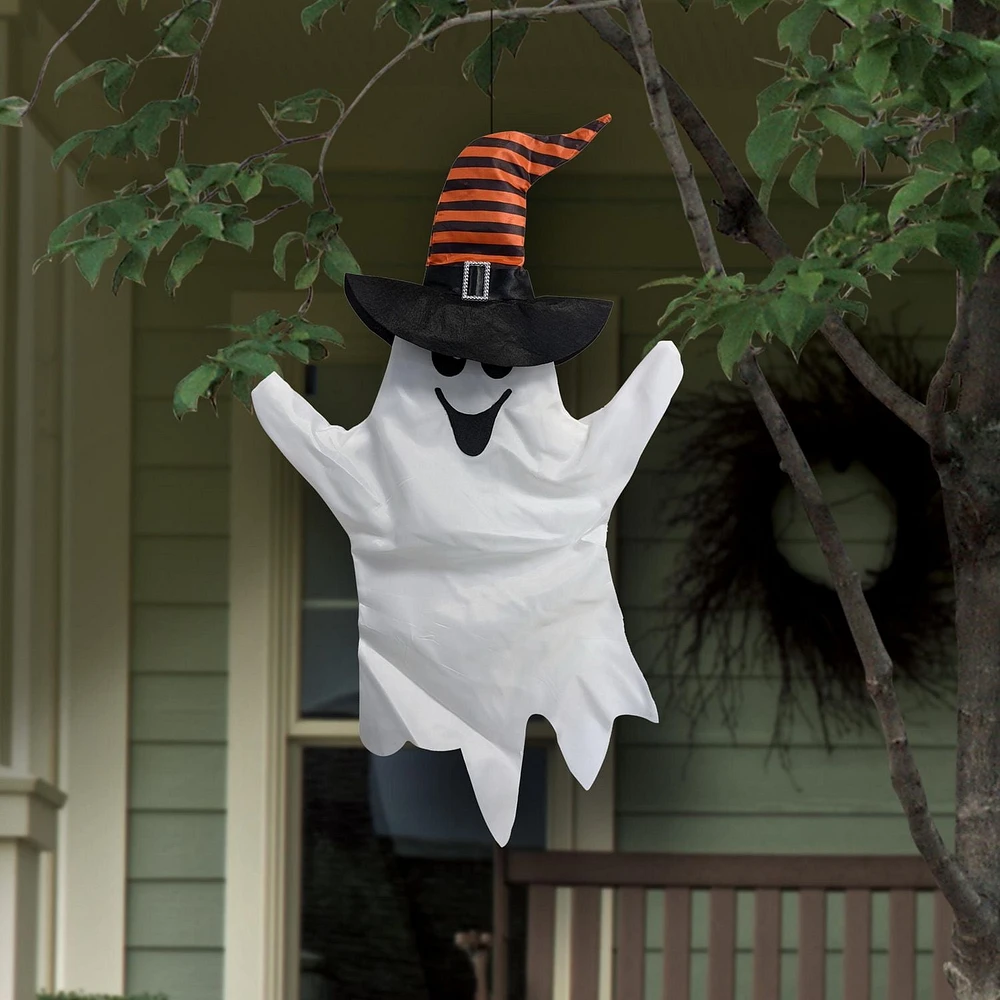 WAY TO CELEBRATE 28" GHOST WITH WITCH HAT ORANGE