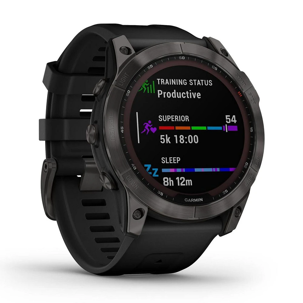 Garmin fenix 7X Sapphire Solar Charging GPS Smartwatch Steel and Fitness Tracker with Incident Detection