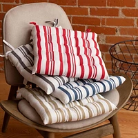 Ensemble de coussins de chaise à rayures Broadway Fabstyles de 4 coussins de chaise de patio extérieurs épais 16 "x 16" parfait pour la salle à manger, la cuisine, le bureau capitonné en tissu de coto