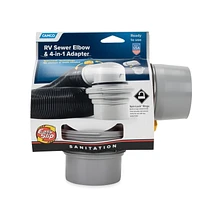 Camco 39144 Coude de tuyau d’égout et adaptateur 4 en 1