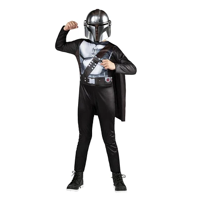 COSTUME JEUNESSE STAR WARS LE MANDALORIEN - Combinaison avec cape et casque 3D