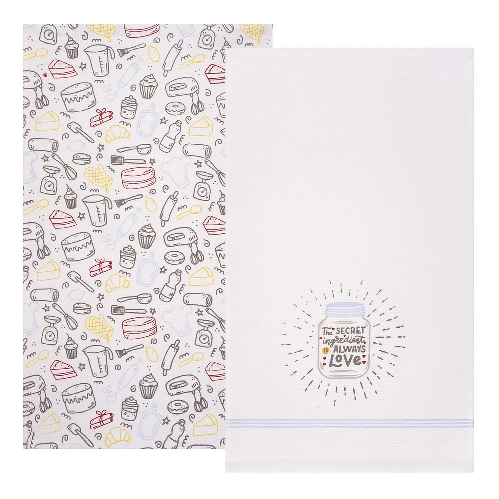 Serviettes de cuisine, pqt de 2