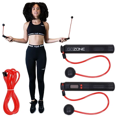Corde à sauter sans fil GoZone – Rouge/noir Avec compteur numérique