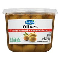 SARDO JUMBO Green Stuffed Olives, 500 mL