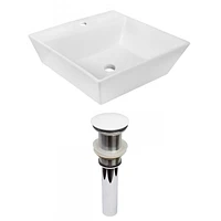 American Imaginations AI-31399 16,5 pouces W au-dessus du navire blanc de compteur pour le perçage de centre de 1 trou