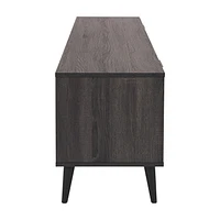 Meuble TV moderne CorLiving Cole avec rangement ouvert et fermé pour téléviseurs jusqu'à 85 pouces - Meuble TV pour salon, meuble TV élégant, centre de divertissement moderne avec rangement