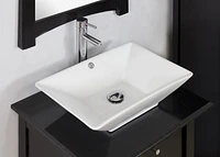 American Imaginations -in. W Above Counter Bathroom Vessel Sink Set For Deck Mount Drilling AI