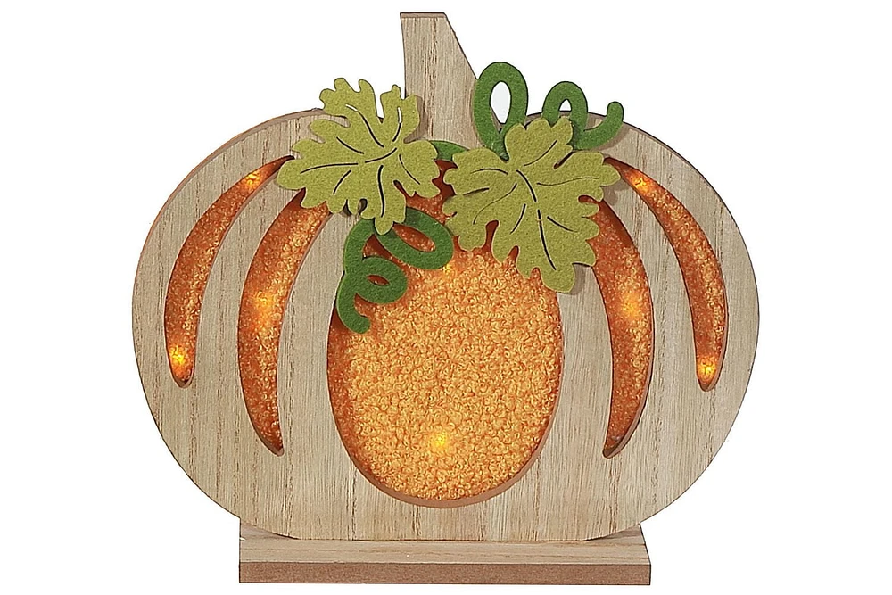 Citrouille En Bois À Led