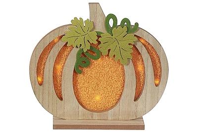 Citrouille En Bois À Led