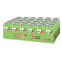 7UP Zero Boisson Gazeuse Citron Lime 24 x355 mL, Canettes 24x355mL