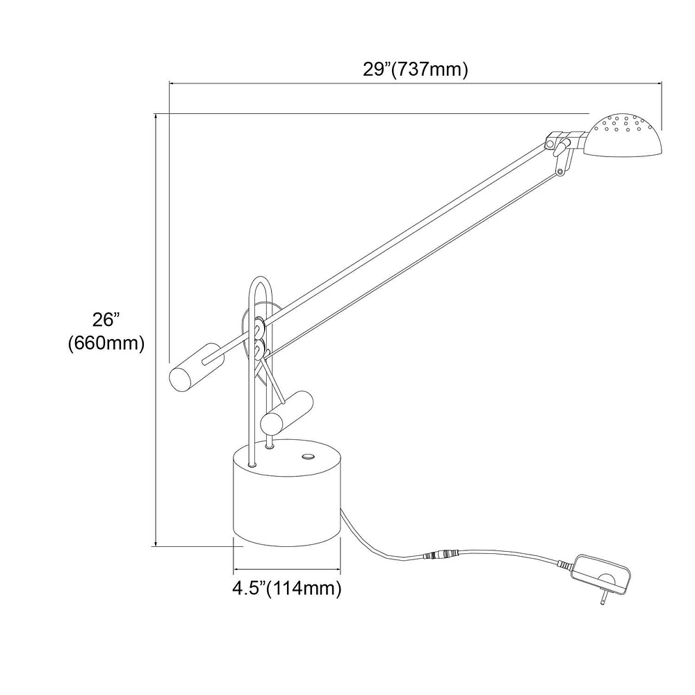 Dainolite DLED-102-BK Black Table Lamp