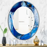 Designart 'Marbled Geode 11' Miroir Mid-Century - Miroir Mural Ovale ou Rond - 24x36