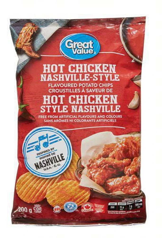 Great Value Nashville-Style Hot Chicken Flavoured Potato Chips