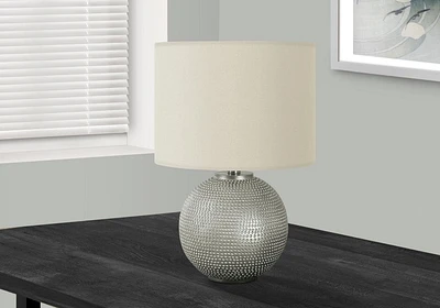 Monarch Specialties Lighting, 19"h, Table Lamp, Grey Resin, Ivory / Cream Shade, Modern