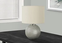Monarch Specialties Lighting, 19"h, Table Lamp, Grey Resin, Ivory / Cream Shade, Modern
