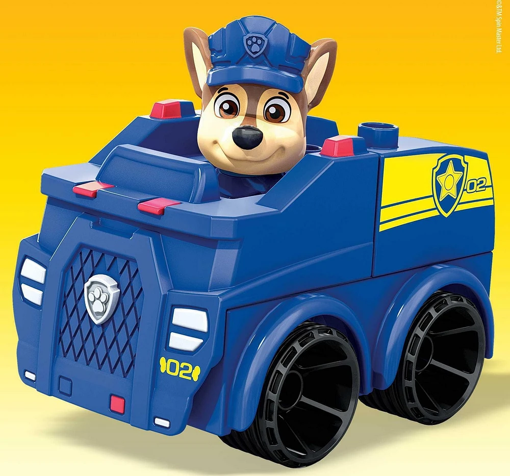 Mega Bloks PAW Patrol Chase's Police Car Building Set, 10 building blocks and special pieces
