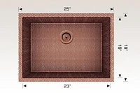 American Imaginations AI-29186 27 pouces Évier de cuisine en cuivre rose approuvé par W CSA avec finition en cuivre et calibre 16