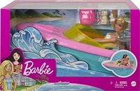 ​Barbie Doll and Boat Playset with Pet Puppy, Life Vest and Accessories, Fits 3 Dolls & Floats in Water, Gift for 3 to 7 Year Olds