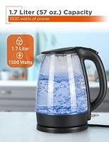 Bouilloire commerciale en verre sans fil chef 1.7l