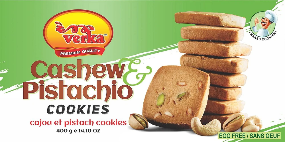 Verka Kaju Pista Cookies, Net Weight 400g