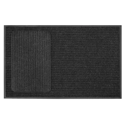 Achetez-en un et obtenez le second gratuitement Paillasson  gris foncé avec endos en vinyle de 30 pouces x 48 pouces et 16 pouces x 24 pouces