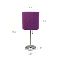 LimeLights Lampe bâton avec port de chargement USB et ensemble de 2 abat-jour en tissu