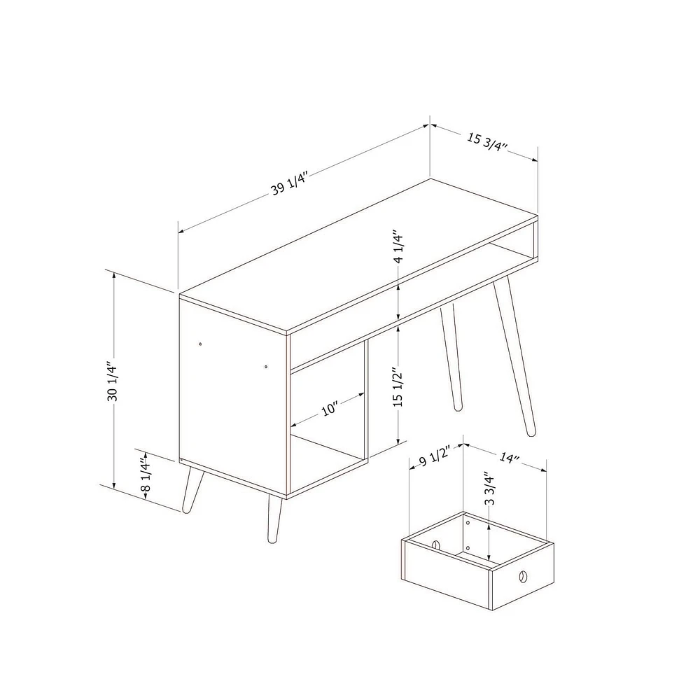 Bureau de travail en bois de la collection Kodali South Shore
