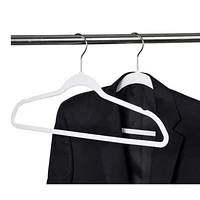 Lot de 10 cintres Slimeline, cintres en plastique non velours pour vêtements, couleur blanche Cintre en plastique sans velours