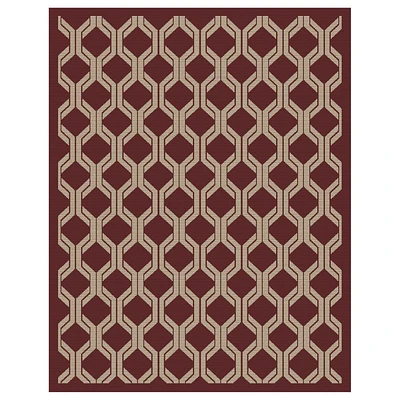 Tapis d'intérieur-extérieur rouge de 7 pi 6 po x 9 pi 6 po