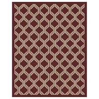 Tapis d'intérieur-extérieur rouge de 7 pi 6 po x 9 pi 6 po